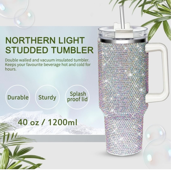 Sparkling Rhinestone Travel Mug with Handle - Picture 3 of 7